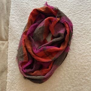 Vibrant Orange and Pink Infinity Scarf - Cejon